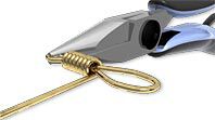 Pliers holding wire wrapped-loop